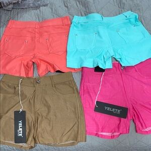 Yelete Shorts Bundle Orange, Pink, Khaki and Blue.